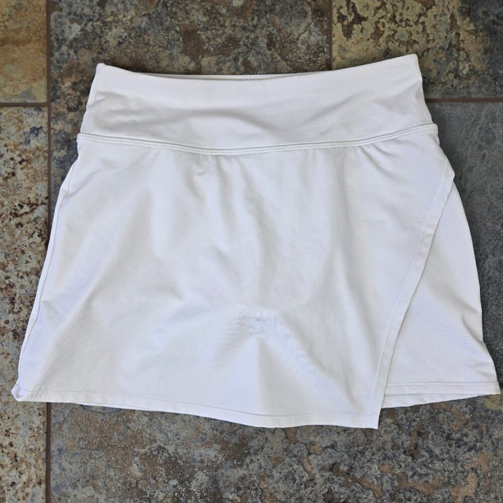 Athleta Size XS White Athletic Skort Pull On Elastic Waist One Zipper Pocket